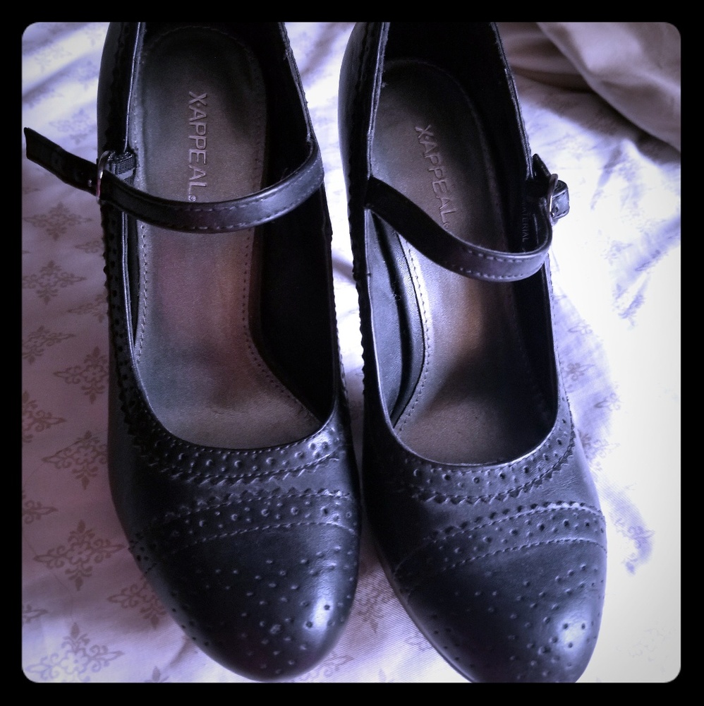 XAPPEAL Black Mary Jane Heels